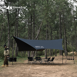 Mountain Fun Outdoor Camping Black Glue Canopy Hexagonal Sun Protection Silver Coated Canopy Tent Portable Rainproof Picnic Awning