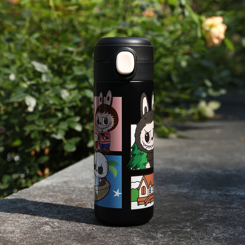 Amazon labubu エンドウ豆カップ高見えとかわいい子供用バウンスカップ 304 ステンレス鋼魔法瓶カップカスタマイズ|undefined