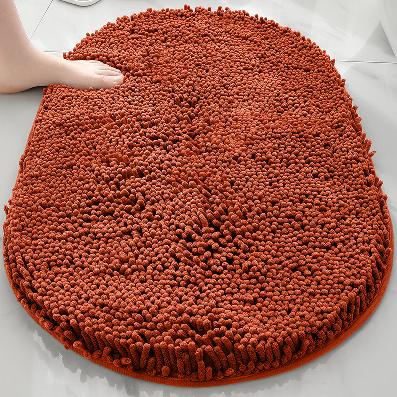 Alfombra absorbente de baño de chenilla ovalada Alfombra de pie de puerta de baño Alfombra antideslizante de entrada de baño Alfombra de dormitorio