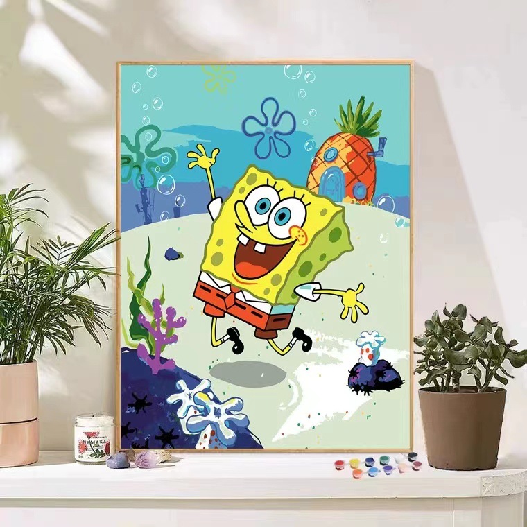 Esponja bebé Naruto digital al por mayor pintura al óleo DIY color relleno hecho a mano de dibujos animados papelería tienda puesto una generación