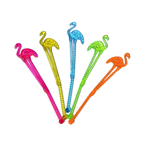 Cartoon flamingo-shaped hotel supplies bar juice cocktail stirrer bar stirrer plastic 50 pieces