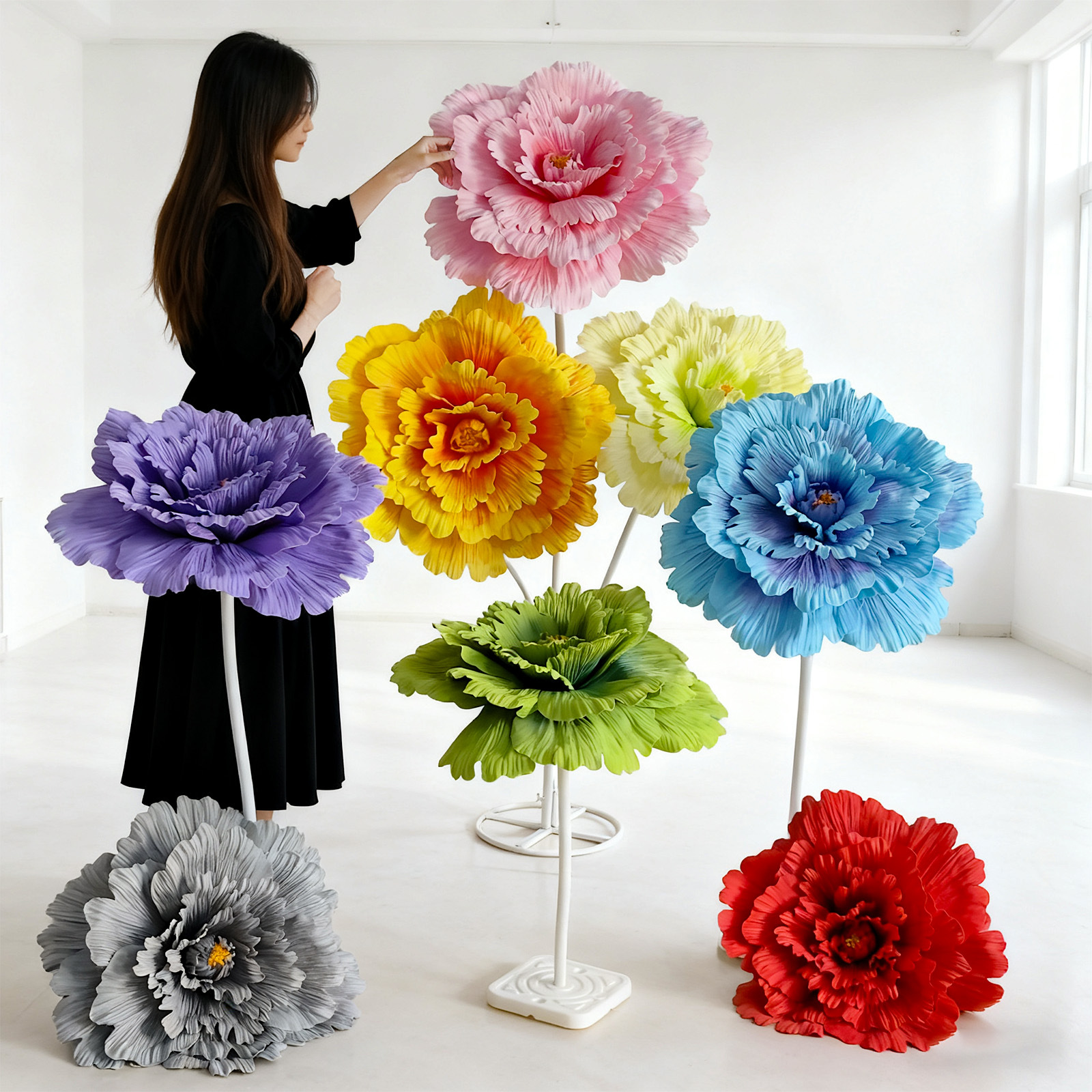 Nuevo camino de boda caliente atractivo PE imitación gigante props floral diseño de escena de belleza Amazon