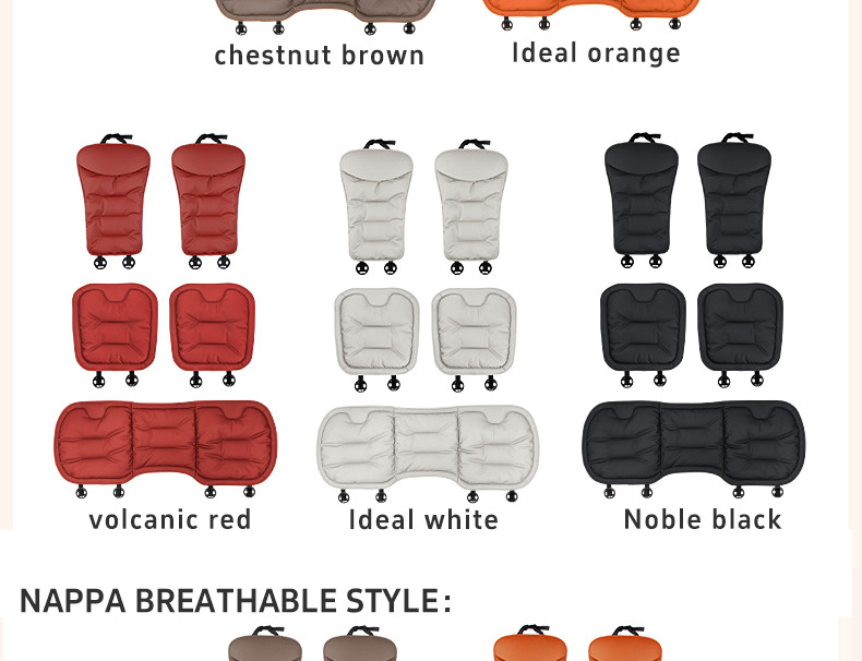 Cross-Border Popular Car Seat Cushion, Breathable Nappa Leather Seat Pad, Soft and Comfortable for All Seasons, Size Three