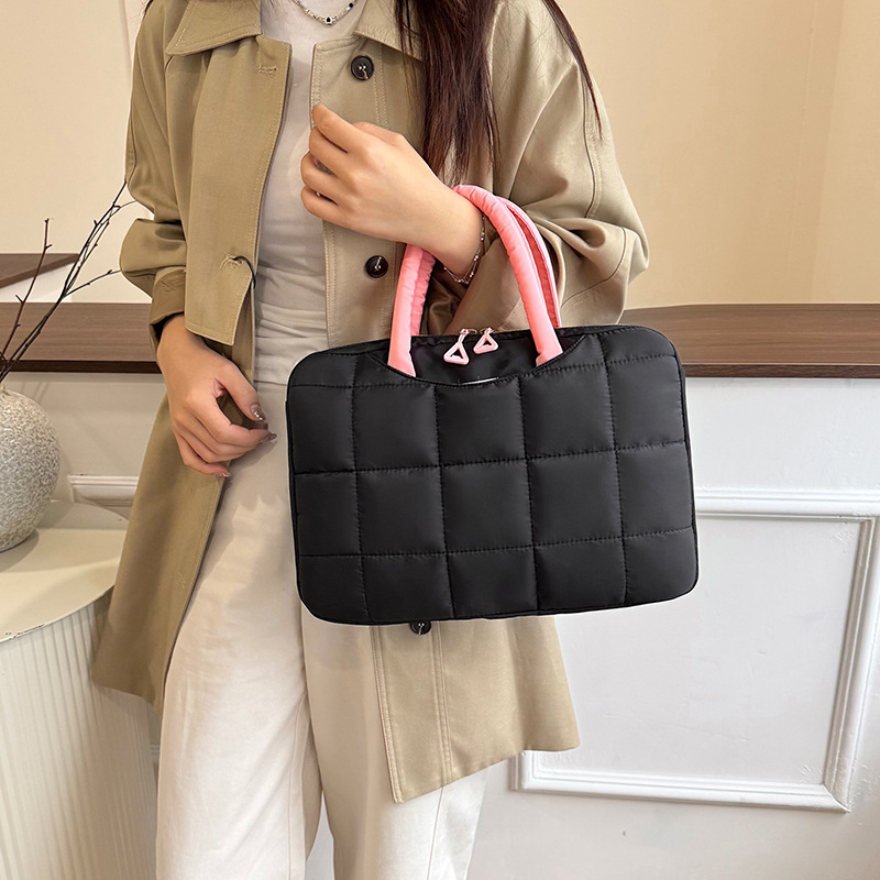 Bolsa de computadora portátil de gran capacidad de textura simple de 16 pulgadas bolsa de portátil casual versátil