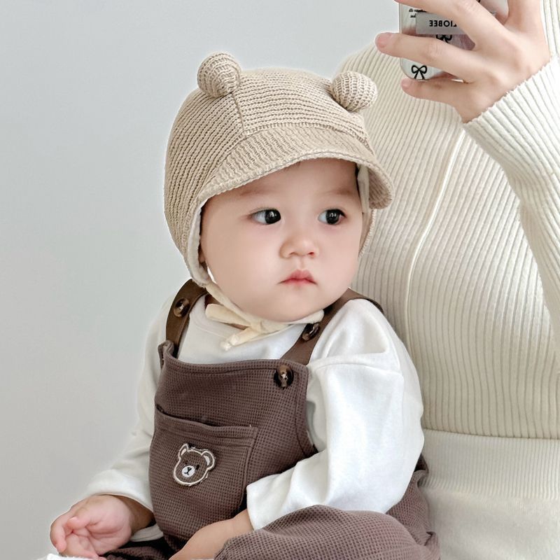 婴儿帽子春秋款胎宝宝针织爱护囟门月龄可爱婴幼儿秋冬季护耳保暖|undefined