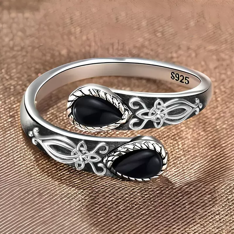 跨境凯尔特结汤勺戒指 复古波西米亚风开口可调节指环批发