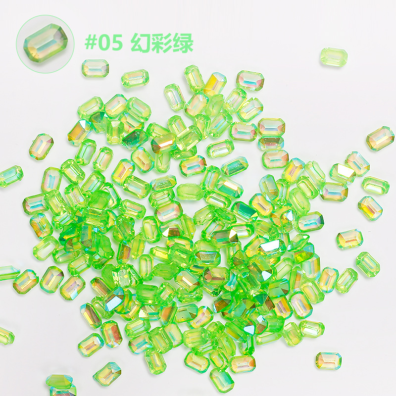 Uña aurora de color fantasma cubos de hielo pequeños taladros cuadrados nuevos colores de azúcar de hielo de forma especial taladro accesorios de joyería de uñas 100