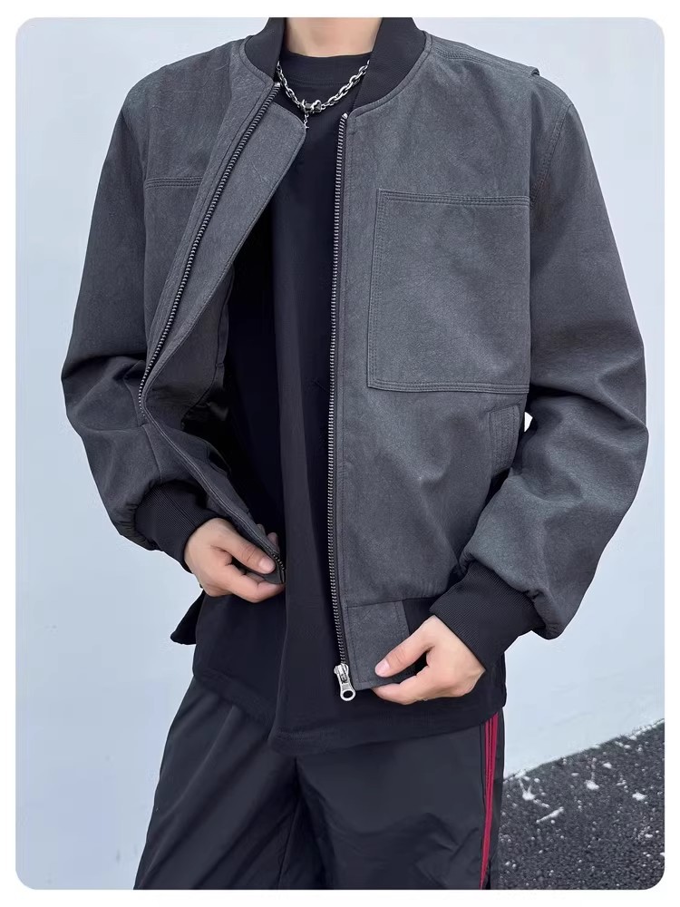 Men's Bomber Jacket Loose Fitting Lapel Sports Jacket For Men_voghion.com