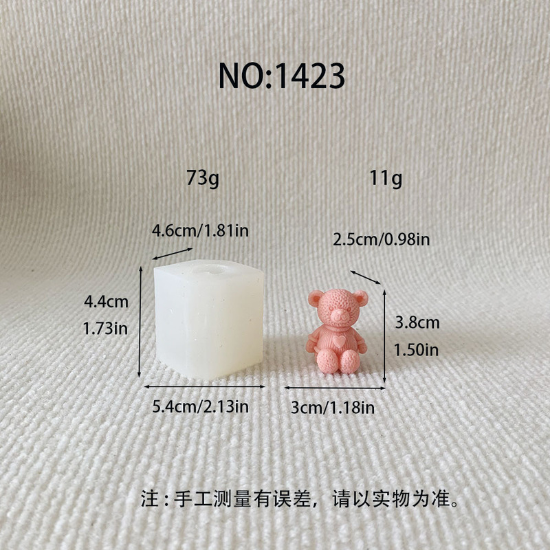 かわいい熊シリコンろうそく金型愛テディベア香薫ろうそく石膏拡香石飾り金型|undefined