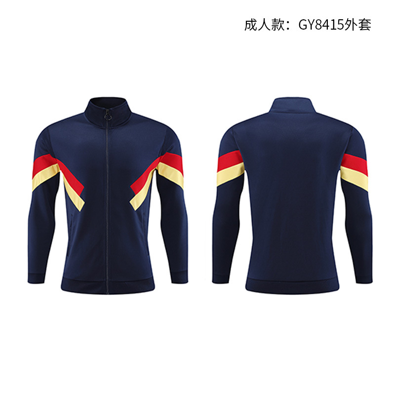 Cuello vertical empalme transfronterizo de dos piezas primavera y otoño grupo running trajes deportivos juveniles trajes deportivos personalizados para hombres