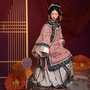 春季新中式国风女装晚清服装格格旗装清朝改良汉服日常马面裙套装-阿里巴巴