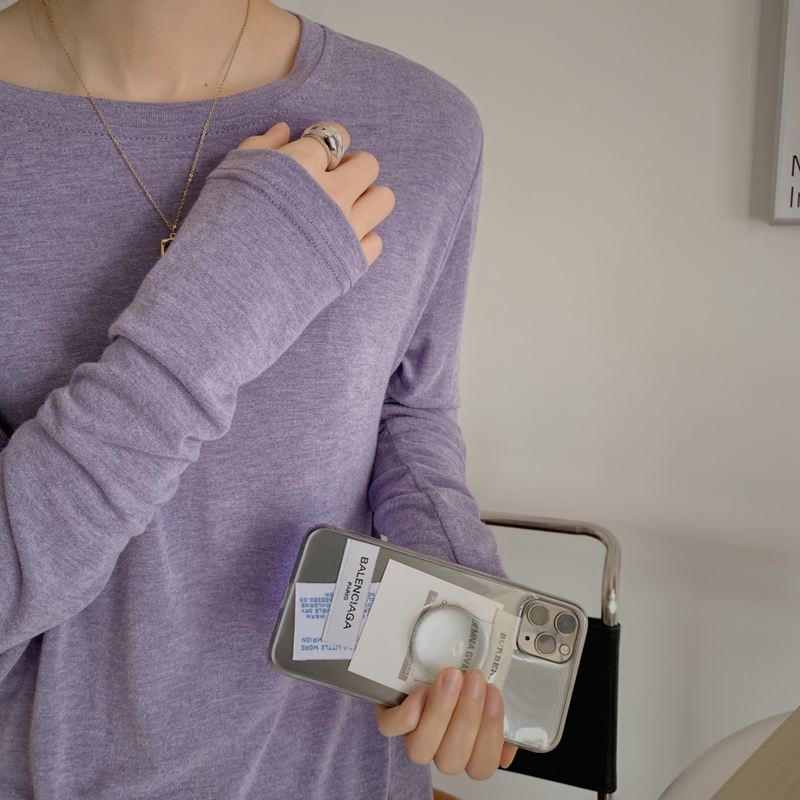 2026 Popular Spring Thin Round Neck Long Sleeve Knit Base Shirt Elastic T-Shirt Women's Top Ins