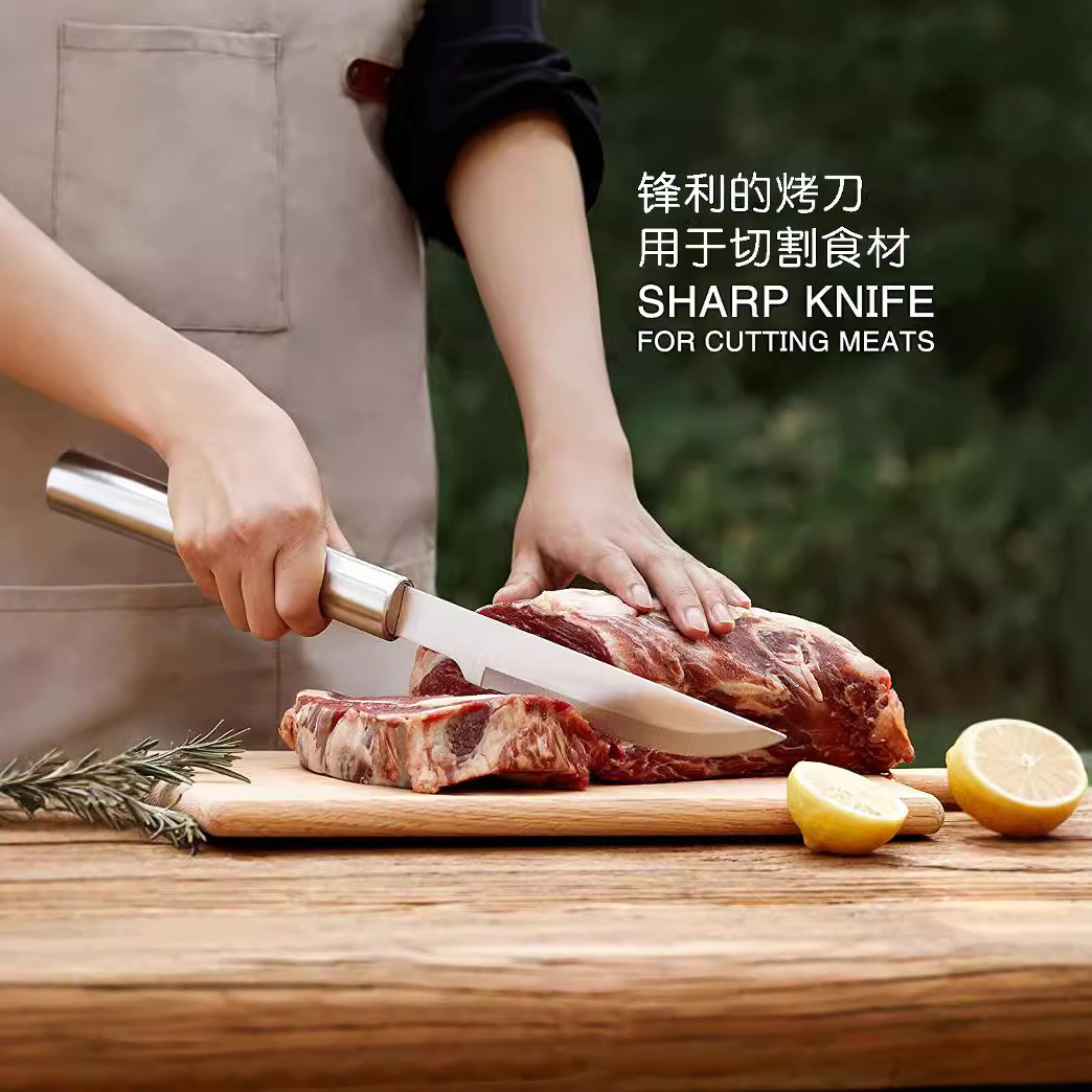 Exportación de Amazon herramientas de barbacoa de acero inoxidable traje de barbacoa al aire libre accesorios pala tenedor clip cepillo herramientas de barbacoa