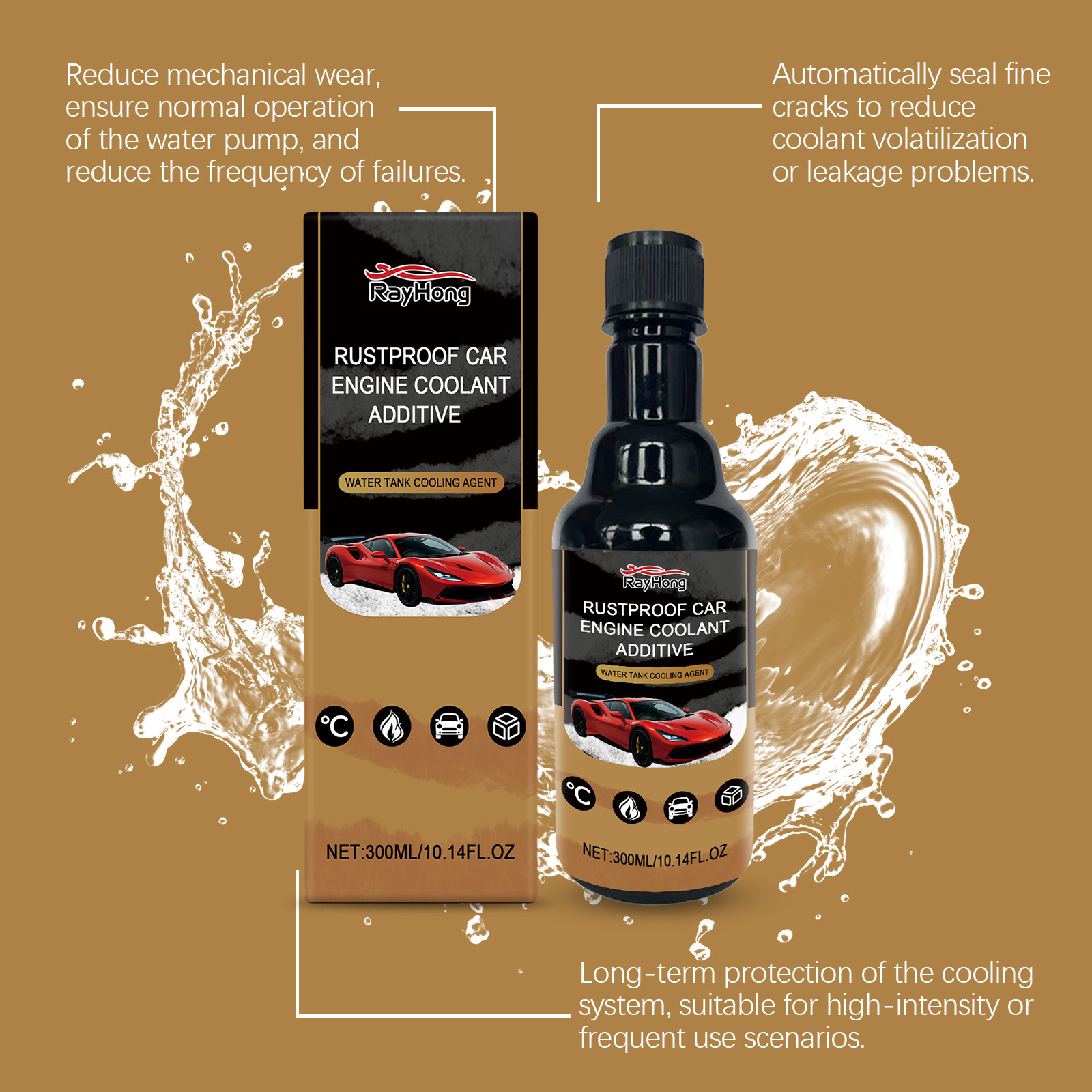 Rayhong Car Cooling System Protective Agent Engine Water Tank Anti-Corrosion and Anti-Scaling Additive Car Protection