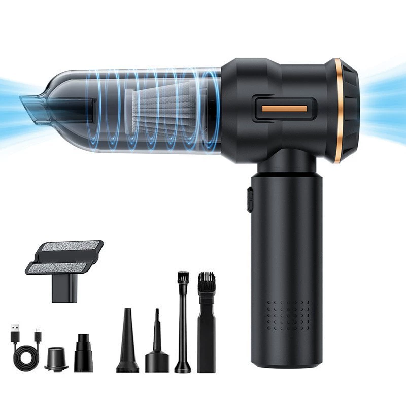 Автомобильный пылесос, беспроводной, бесщеточный, мощный всасывающий и выдувной, универсальный, для дома и автомобиля, портативный, портативный, мини, с двухскоростной регулировкой