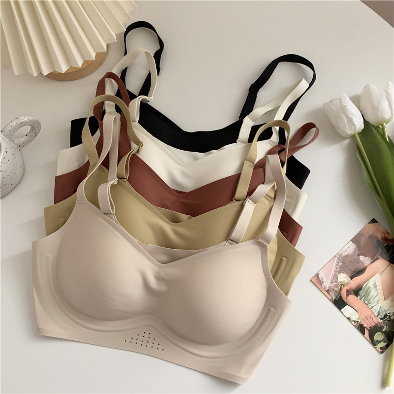 New Jelly Strip Underwear Sports Yoga Vest Style Bra for Women with Small Breasts Seamless Push-Up Bra Without Steel Rings