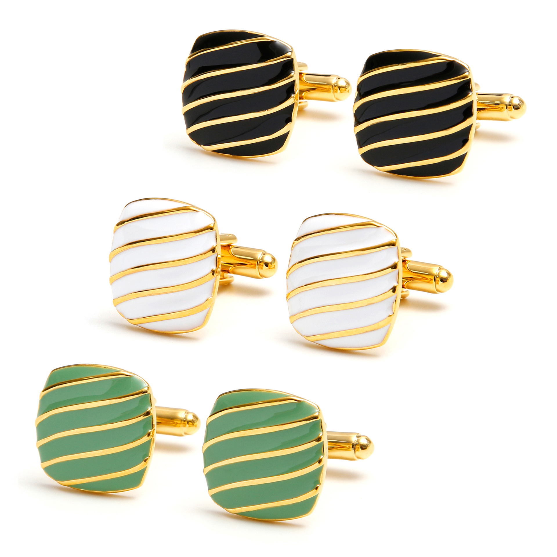1 pair in stock 3 color optional cross-border hot selling square high quality simple French men's cufflinks jewelry wholesale