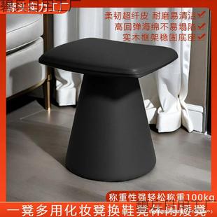 Light Luxury Makeup Stool for Bedroom Girls, Small Household Dressing Table Stool, Simple Shoe-Changing Chair