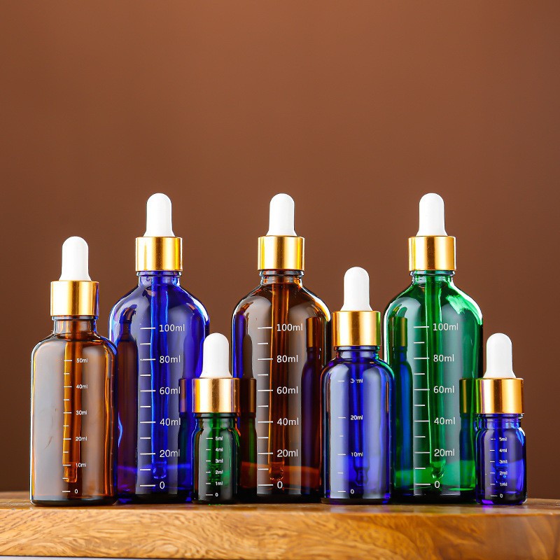 现货供应批发玻璃精油瓶棕色避光化妆品分装瓶胶头滴管精华液瓶