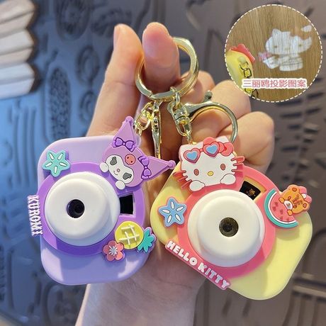 Sanrio Keychains Creative Sanrio projection camera keychain children's toys simu