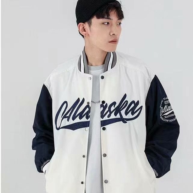 Baseball-Trikot 2023 Frühling Amerikanische Modemarke Farbe passende Coup Lose Student Trend Casual Mantel Herren_voghion.com