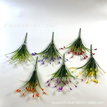 亚马逊跨境5头马蹄莲 装饰假花塑料花仿真花人造植物水草配件把束