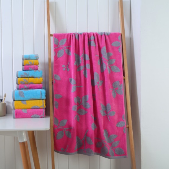 Cross-Border Untwisted Jacquard Bath Towel for Home Use, Highly Absorbent Bath Towel for Men and Women, Jacquard Bath Towel with Shrink-Twisted Jacquard and Color-Woven Jacquard