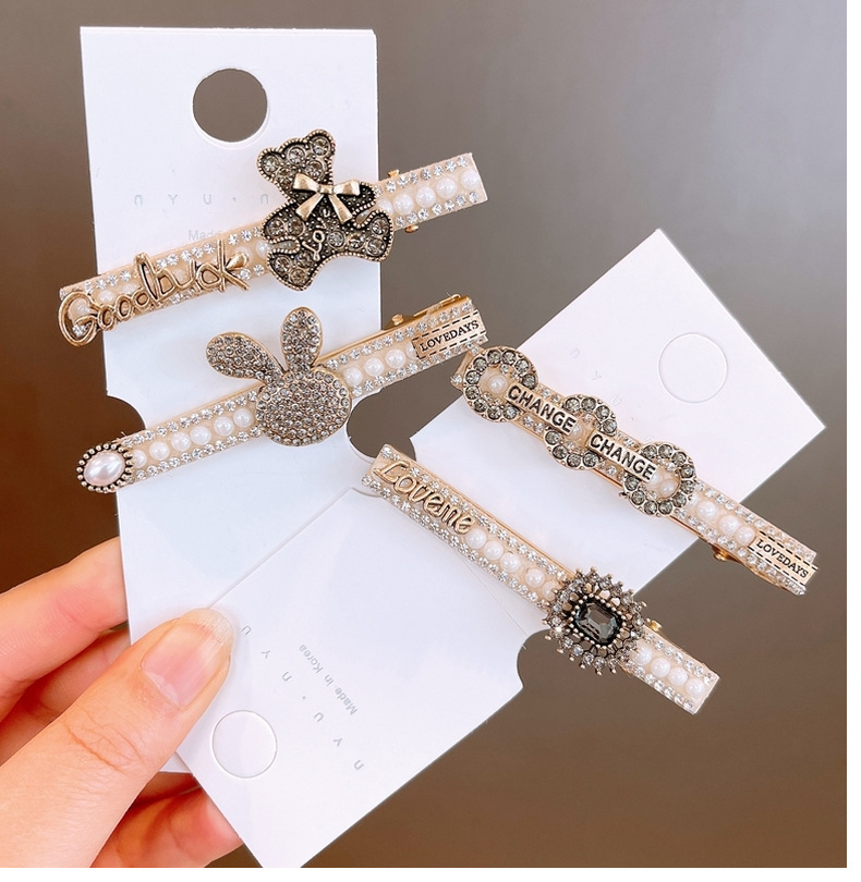 Korea Rhinestone Rabbit Bear Hairclip display picture 18