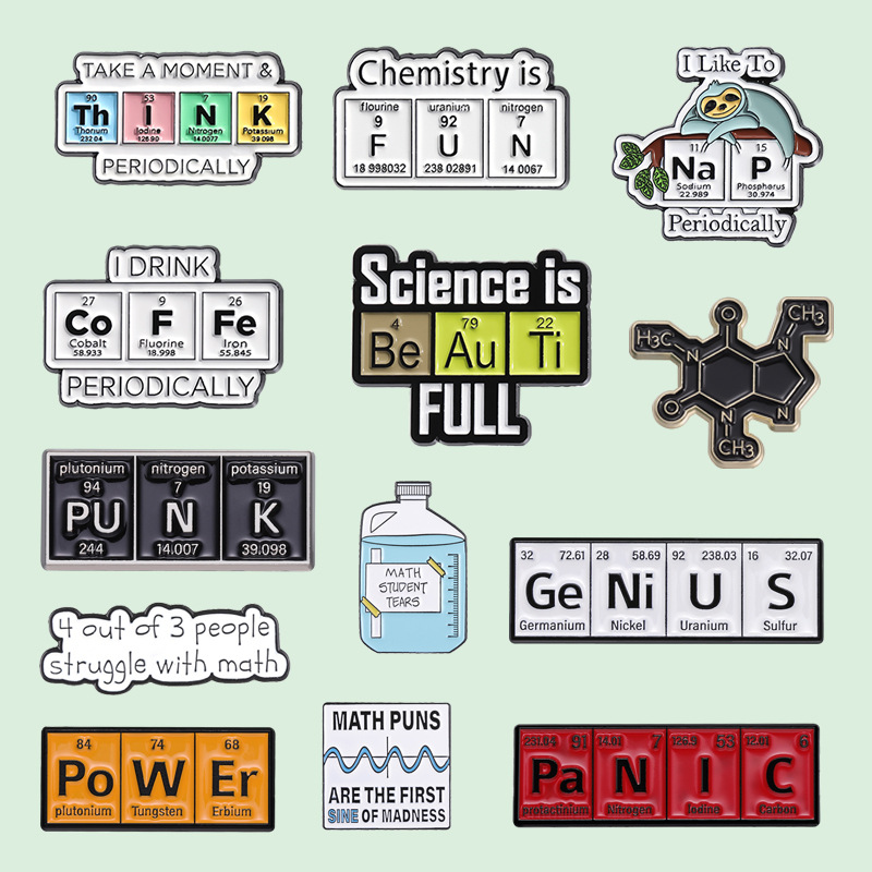 Cartoon chemical badge