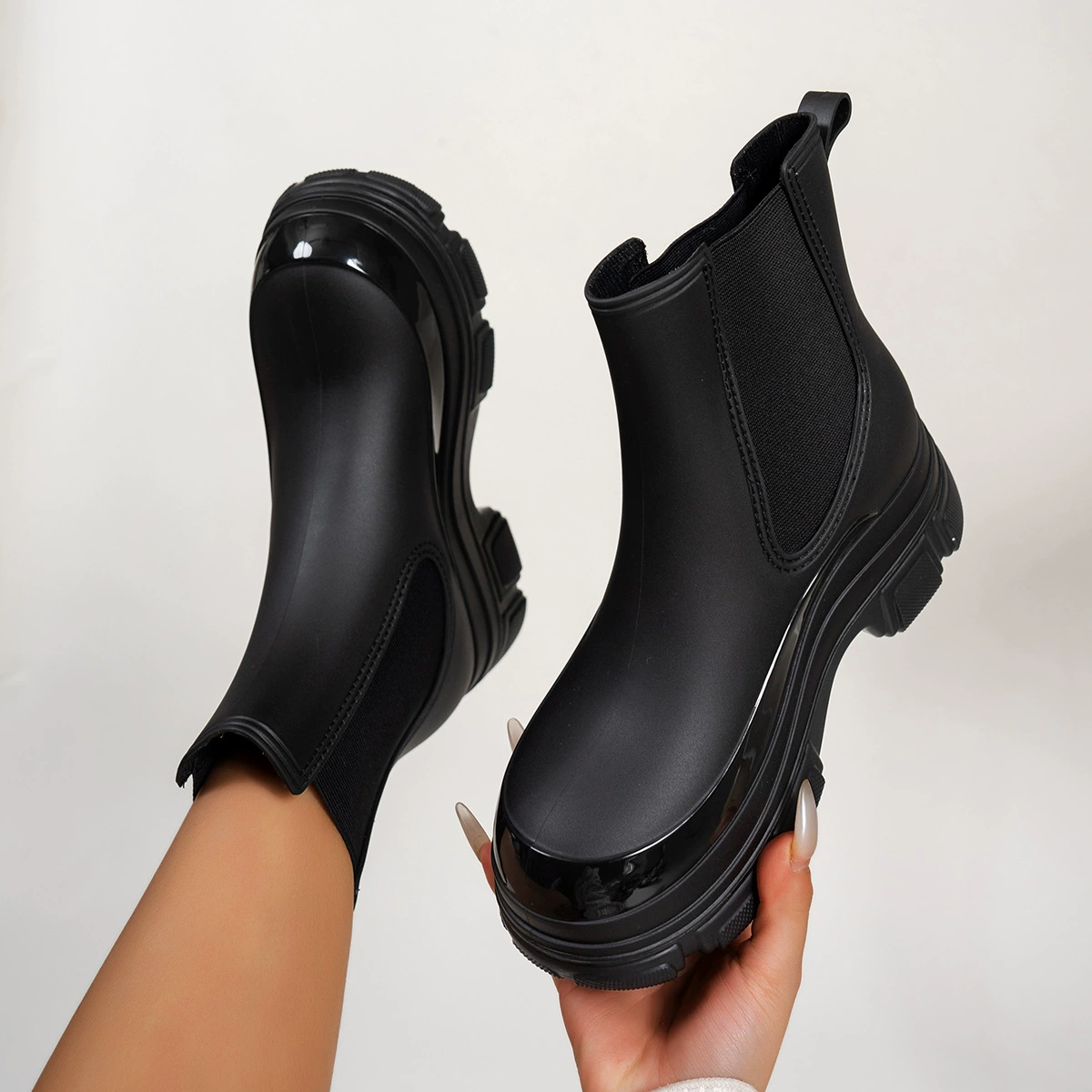 Женские непромокаемые сапоги Amazon, коллекция 2024 года, для всех сезонов, повседневные, удобные, на толстой подошве, нескользящие.