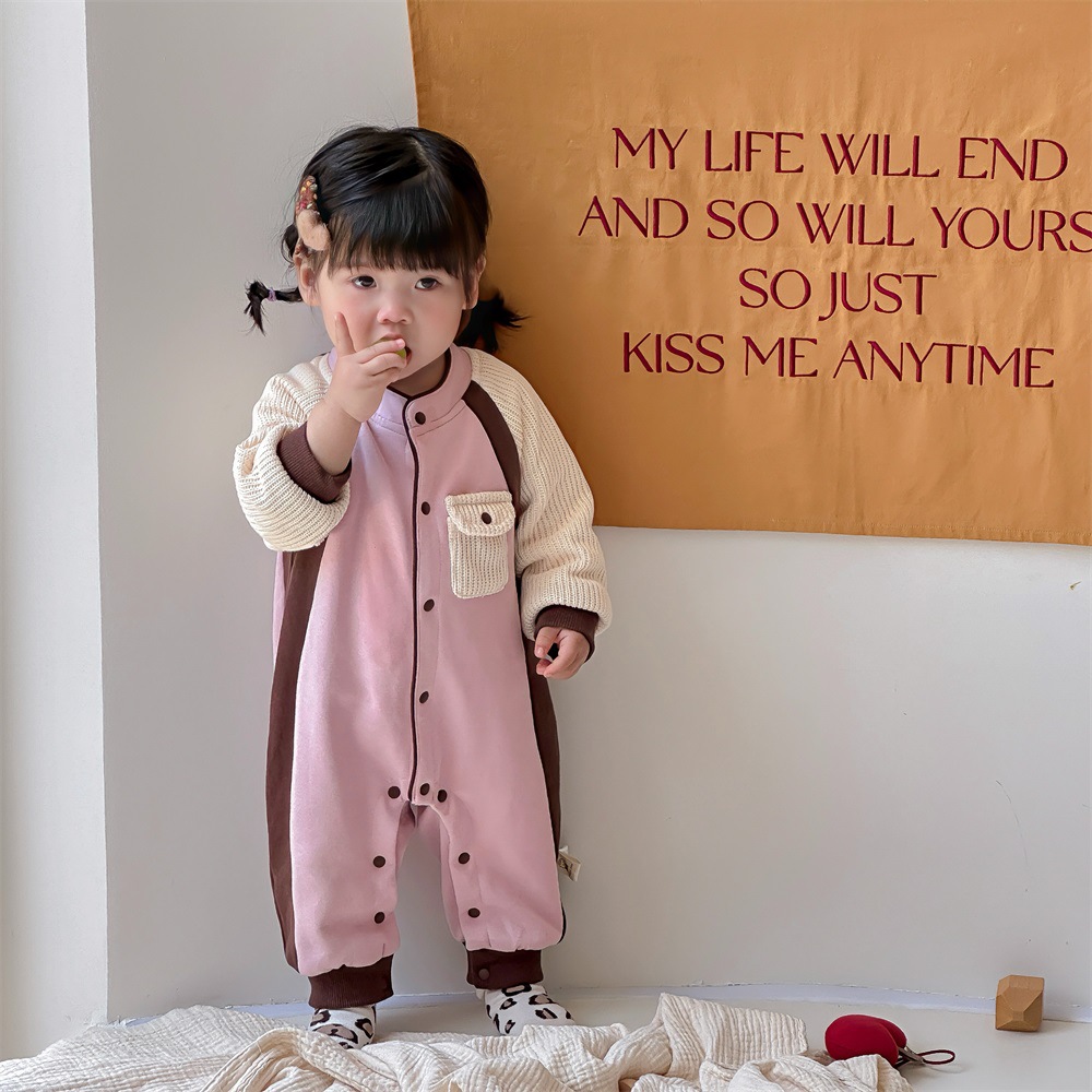 Ropa de bebé, ropa de otoño, mameluco 2024, hermano y hermana de Maillard, traje de una pieza, traje de escalada, ropa de bebé de un año