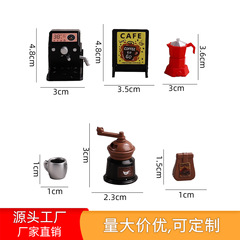 跨境迷你过家家迷你咖啡机模型摆件DIY家用咖啡壶娃娃屋场景配件