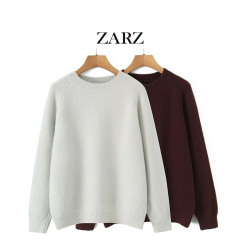 ZARZ 自制 欧美风 新款女装 洋气 百搭 经典 时尚 洋气套头毛衣