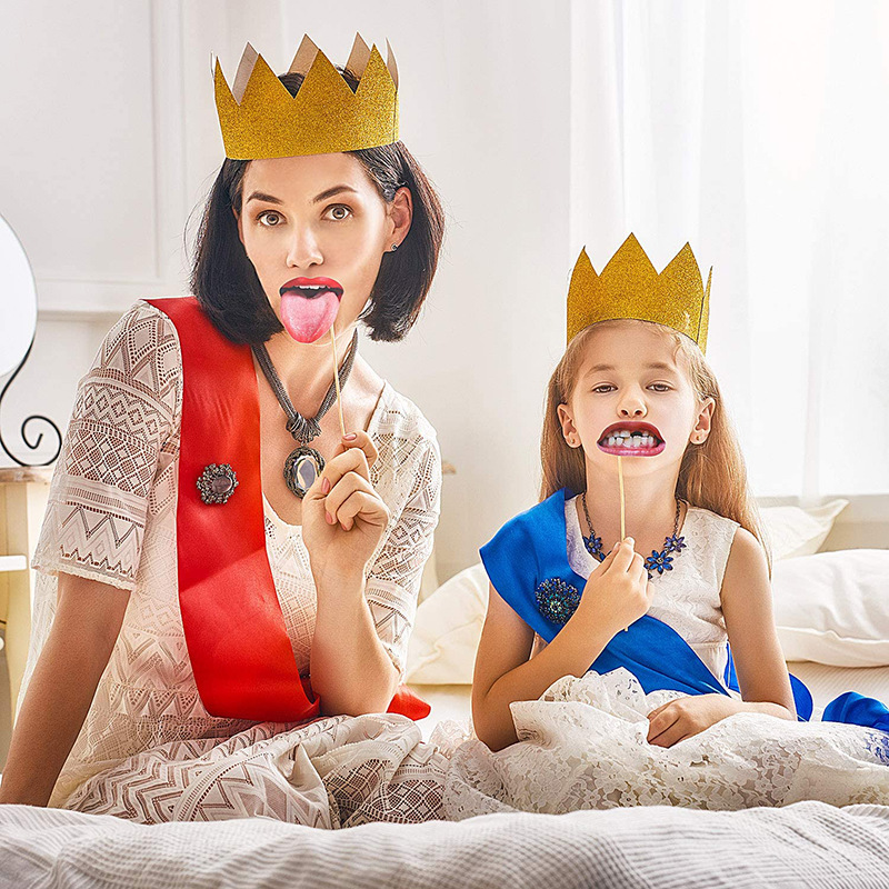 Divertido Set de 20 Accesorios para Fotos con Forma de Boca, Varias Formas de Boca, Labios, Dientes Dorados, Cubiertas para Dientes image 5