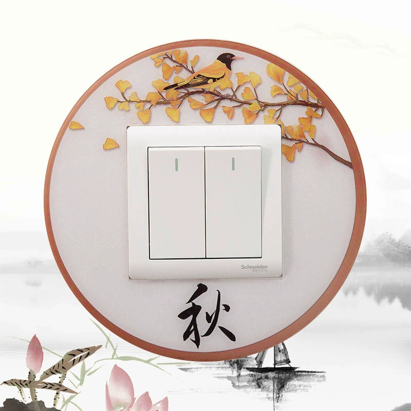 Acrylic switch key on wall, protective case, decorations, creative round jewelry, simple and elegant design