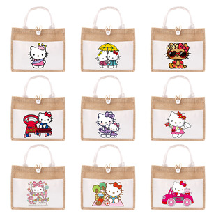 New Linen Bag Student Lunch Box Linen Eco-Friendly Shopping Tote Bag Eye-Catching Bag Linen Tote Bag Linen Bag