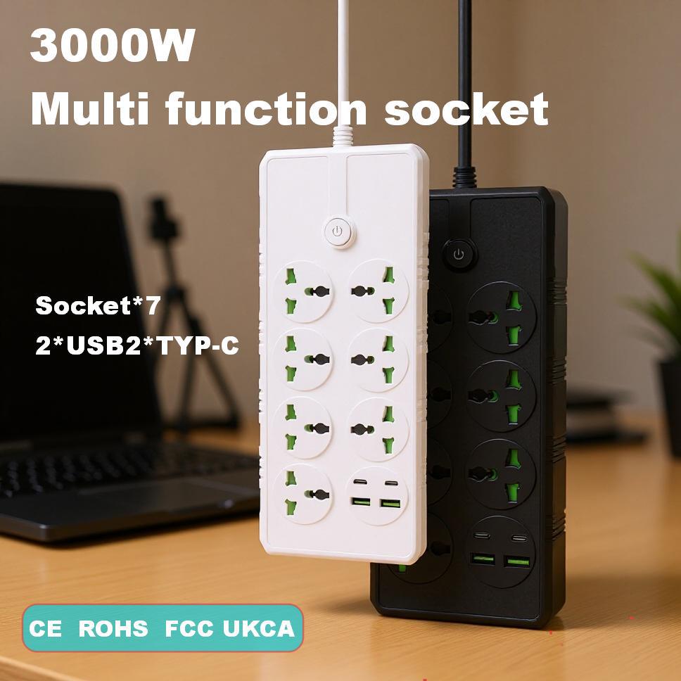 亚马逊230V英标插线板5米跨境多usb插排多插位越南欧标插座拖线板