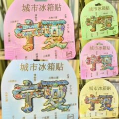宁夏银川冰箱贴树脂金属旅游文创礼品纪念品琥珀文创