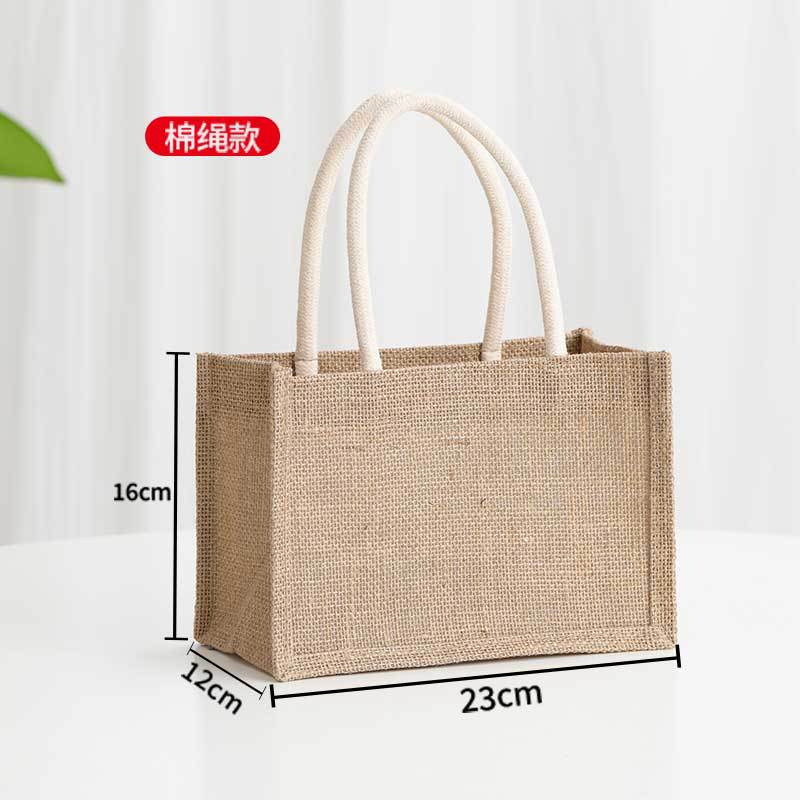 Bolsa de arpillera personalizada protección del medio ambiente bolsa de regalo de compras de lino de yute bolsa de lona de salida de moda logotipo personalizado