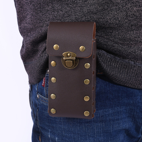 Cross-body phone bag, waist bag for men, wearing a belt phone bag, vertical model, stall work, hanging waist phone case, cross-border new product