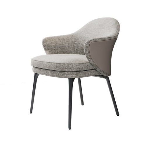 Luxury modern dining chair, simple leisure chair, solid wood Italian minimalist chair, restaurant model room sales office negotiation chair 