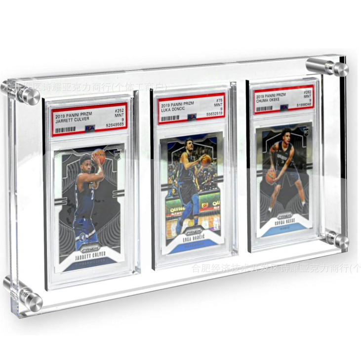 跨境亚马逊亚克力 PSA三卡框三重卡框架展示 35PT 漫画卡透明卡架