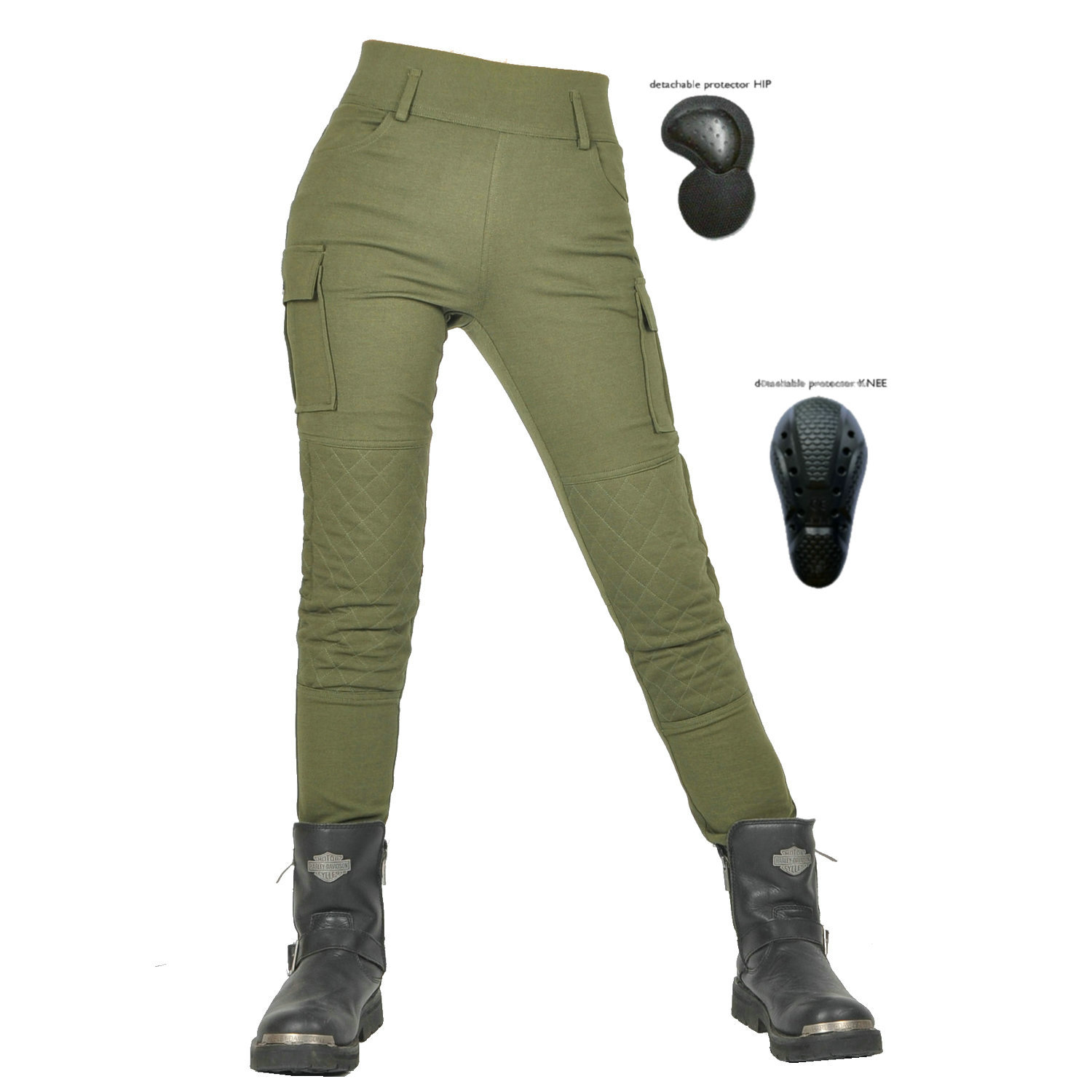 VOLERO pantalones de montar motocicleta Caballero de las mujeres multi-bolsa casual retro resistente a la caída resistente al desgaste pantalones de motocicleta