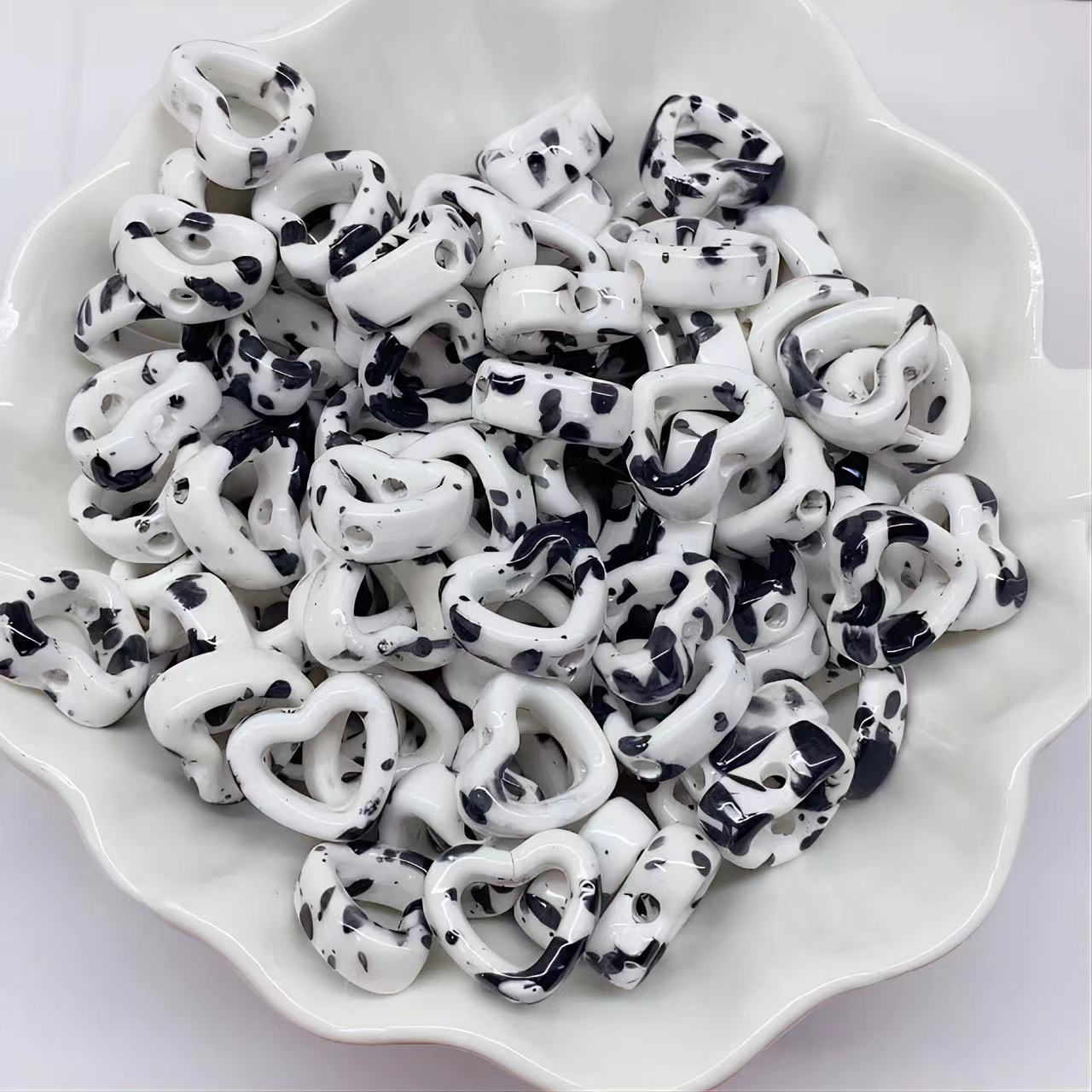 13g Weight Pendant Jewelry Making Type DIY Jewelry Accessories Classification 10 PCS/Package Quantity ceramics Material Heart Shape Pattern Simple Style Style 10 PCS/Package Ceramics Heart Shape DIY Jewelry Accessories Pendant 7