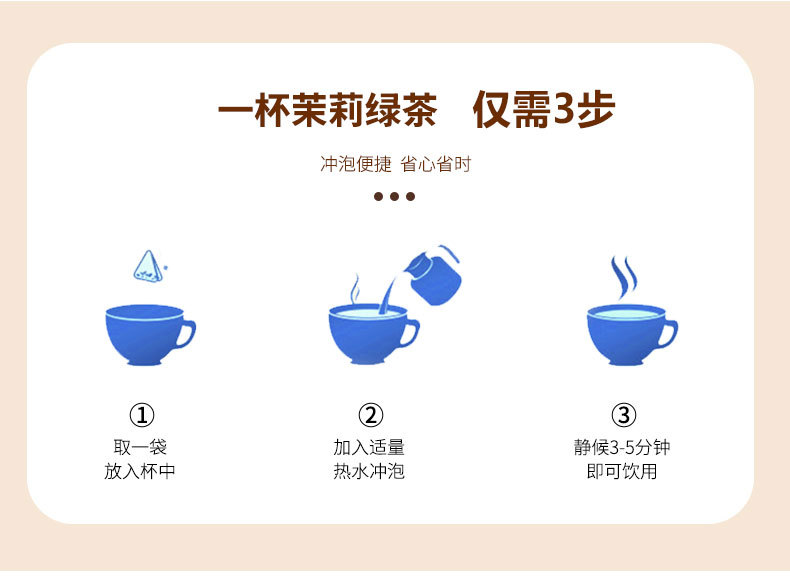 Jasmine Green Tea Bags 60 Pack Fragrant Moli Hua Cha Cold Brew Hot Brew Sugar Free quality and texture