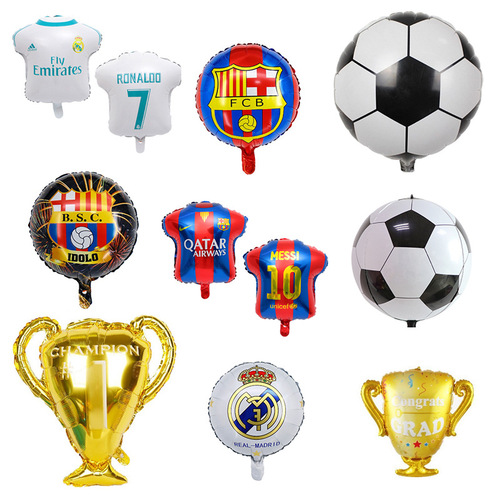 Cross-border Takal Football World Cup themed party bar decoration football trophy shape aluminum film balloons