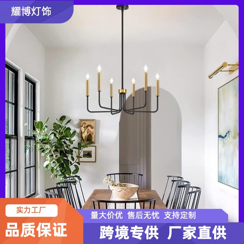 Modern Minimalist Living Room Kitchen Farmhouse Pendant Light Dining Room Lighting Fixture Hanging Industrial Cross-Border Retro Style Pendant Light