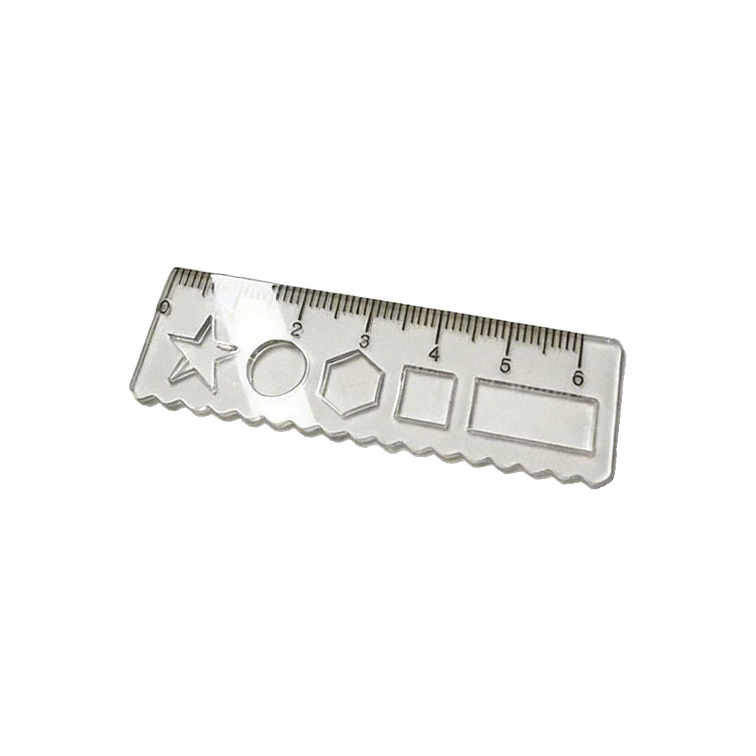 Colgante transparente mini regla de alto valor acrílico regla de palma multifuncional regla recta onda dibujo de estudiantes