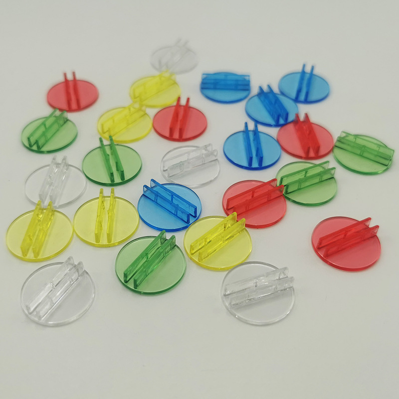 Nuevo 20mm transparente plástico base redonda titular de la tarjeta juego de mesa accesorios de juguete titular de la tarjeta de pie accesorios de juguete