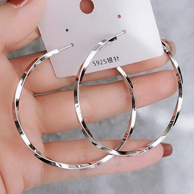 Capacious large earrings, silver 925 sample